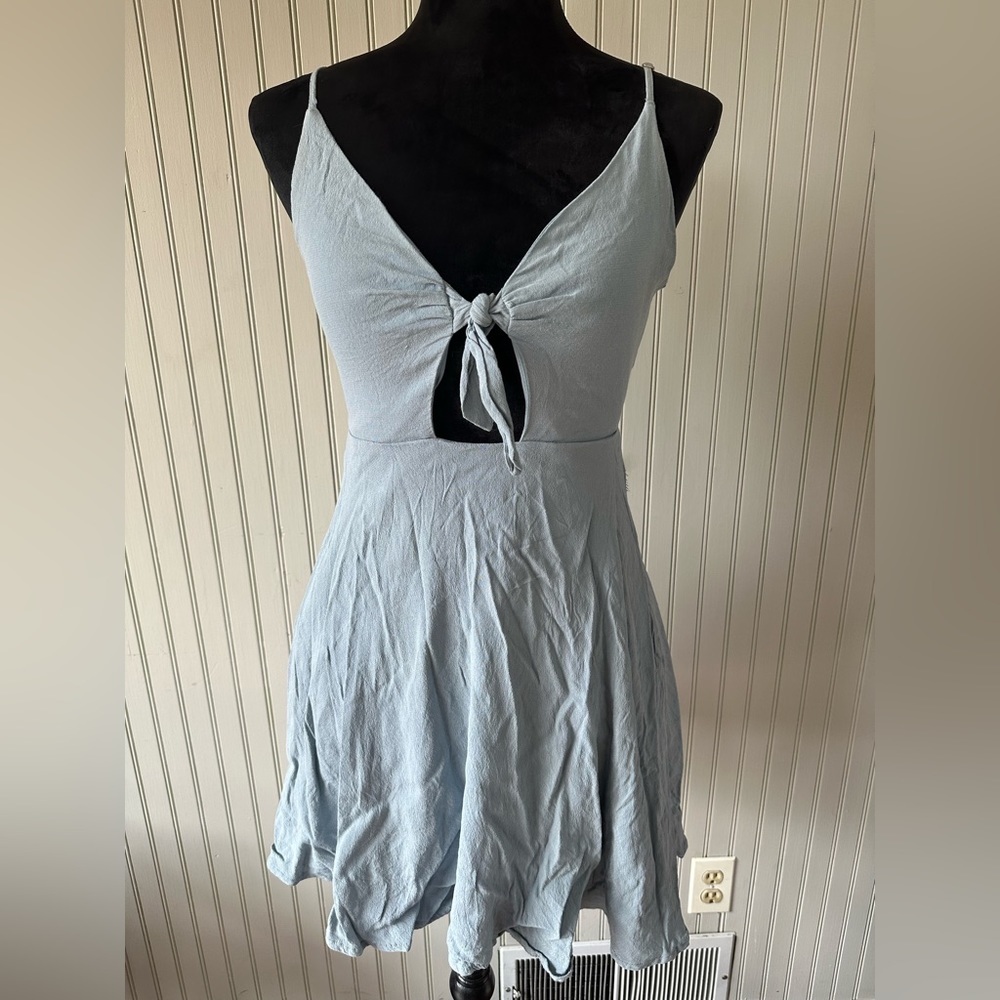 Light blue fit and flare dress